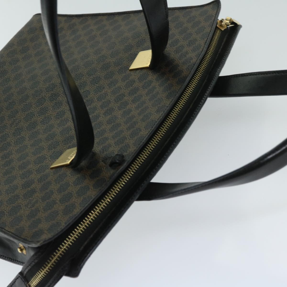CELINE Macadam Canvas Hand Bag Pvc Black - 6
