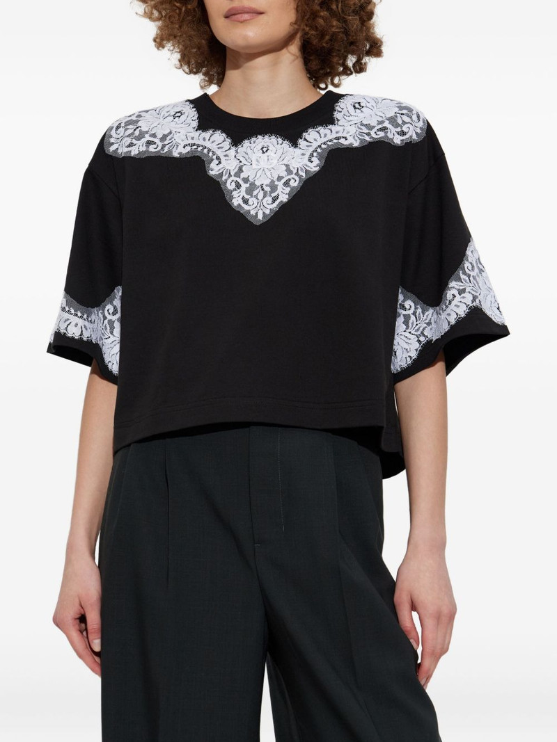 lace-appliqué T-shirt 3