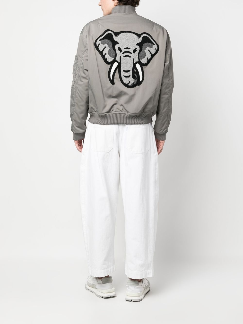 logo-patch bomber jacket - 2