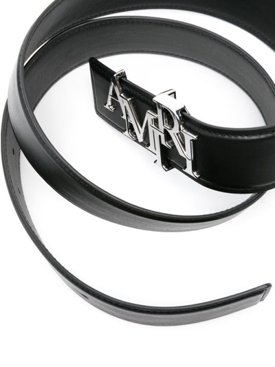 AMIRI Staggered logo-buckle leather belt outlook