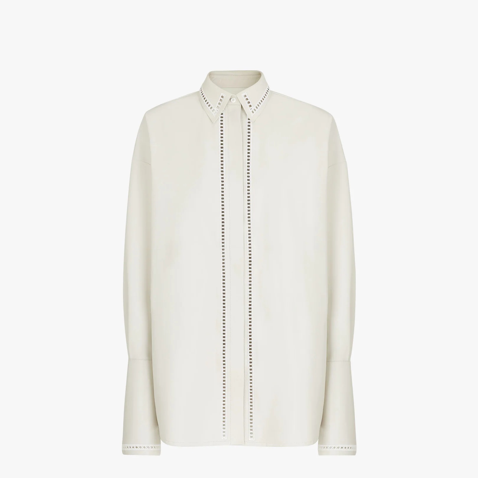 White nappa leather shirt - 1