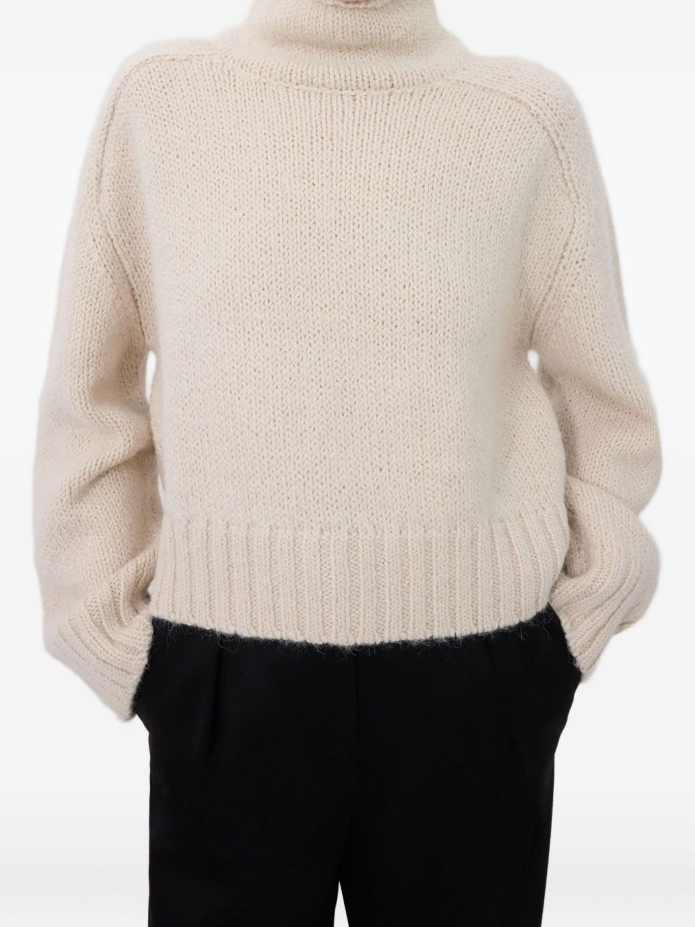 KEAN stand collar ribbed sweater - 4