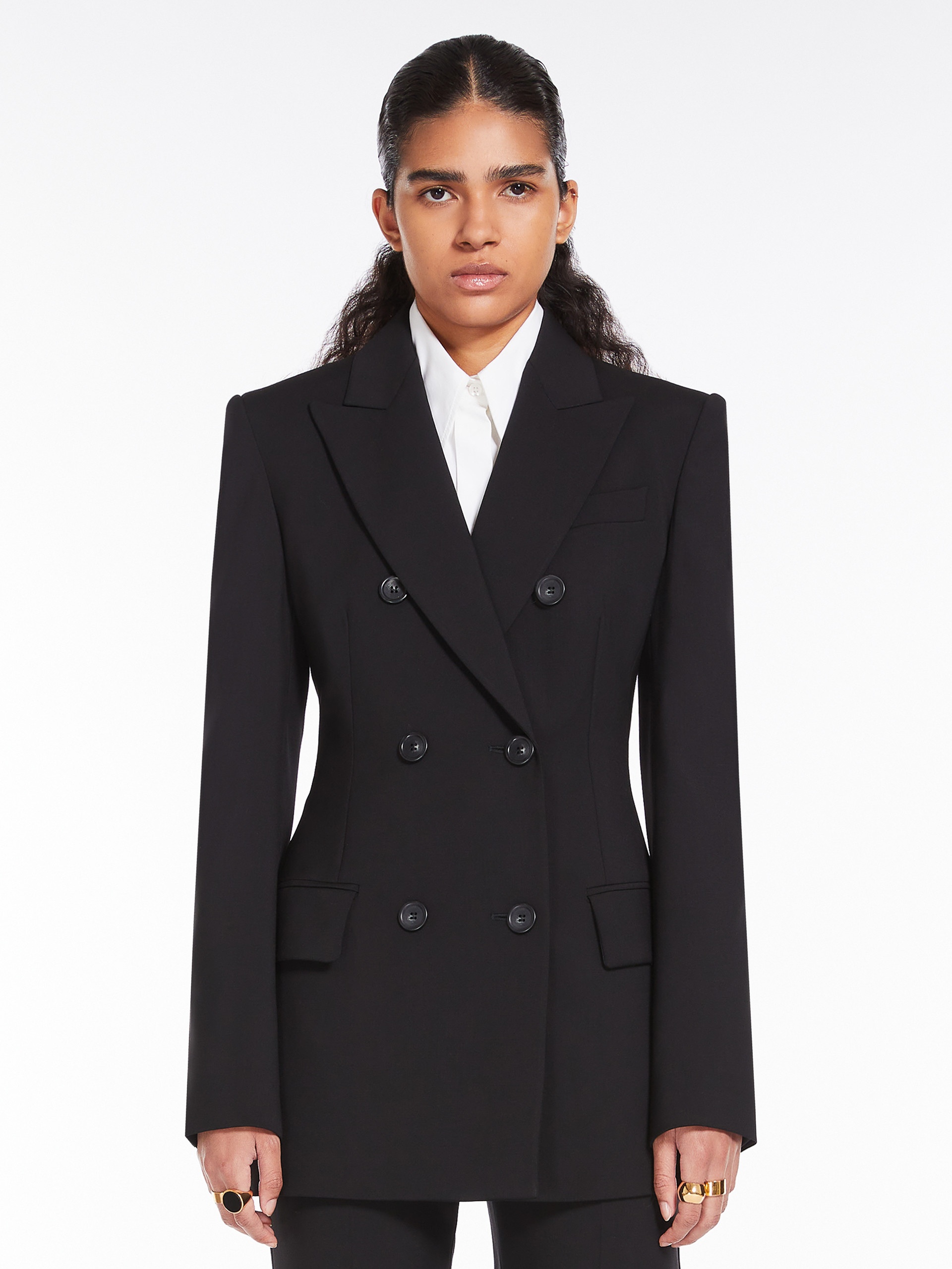 ADAMO Double-breasted stretch wool blazer - 3