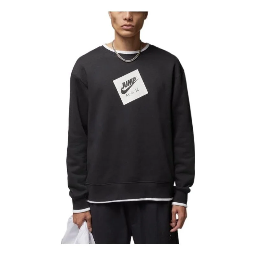 Air Jordan Contrasting Colors Patch Hoodie Men's Black DV4524-010 - 1