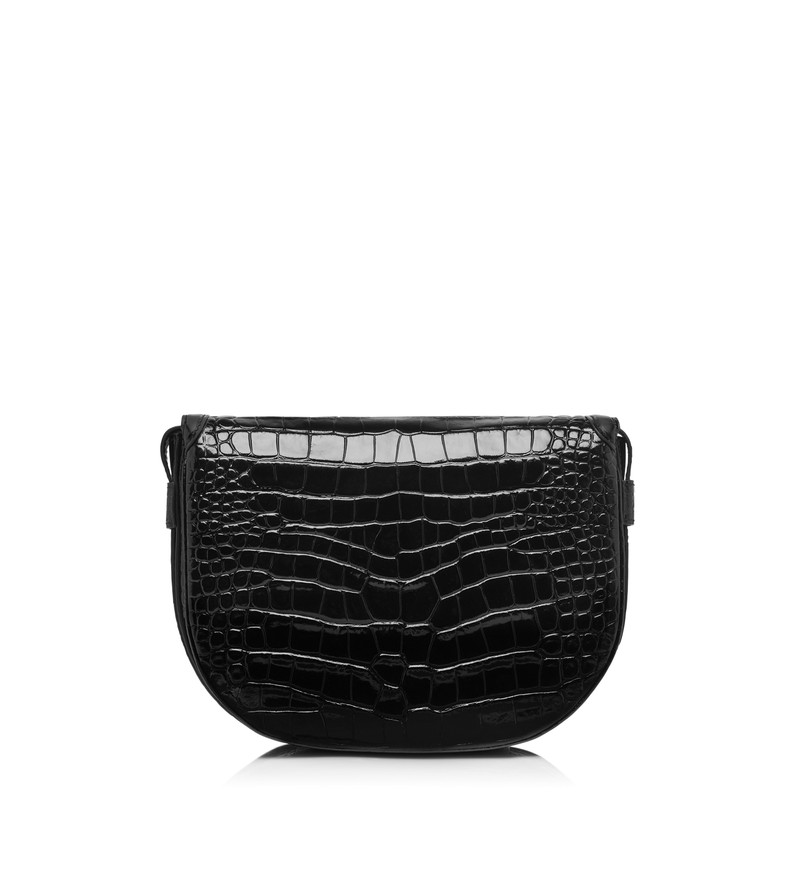 SHINY STAMPED CROCODILE LEATHER WALLIS CROSSBODY BAG 3