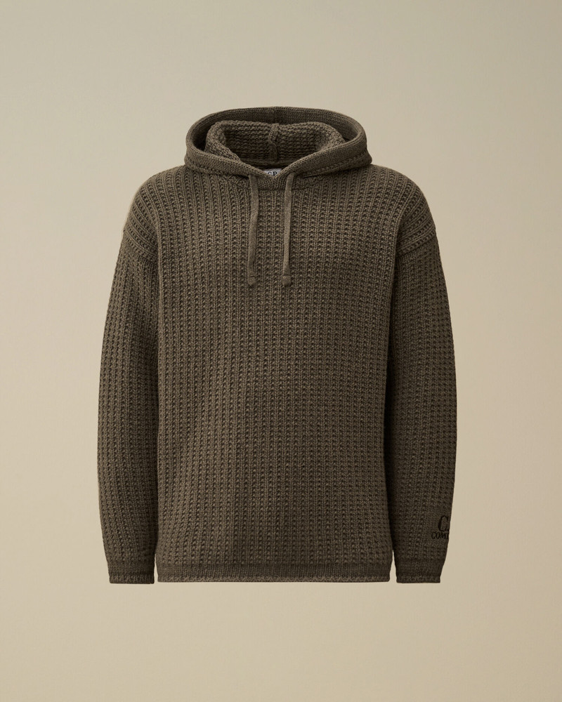 Lambswool GRS Boxy Hooded Sweater 1