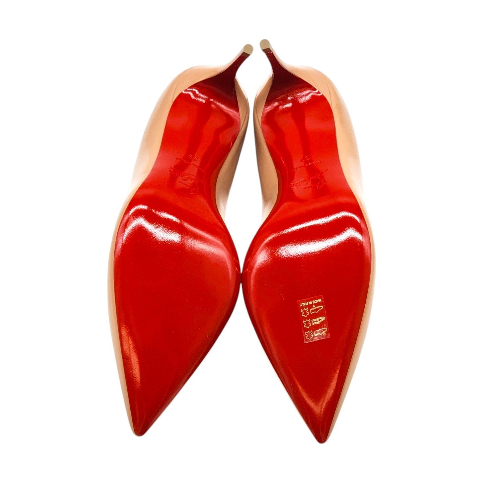Christian Louboutin Hot Chick Patent Leather Kitten Heel Pumps Blush - 6
