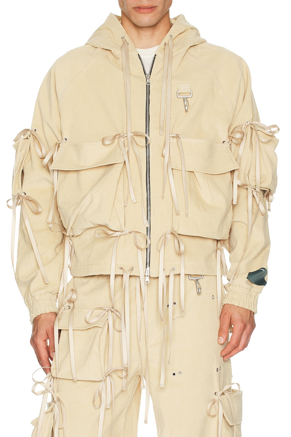 Corduroy Modular Pocket Hooded Jacket - 4