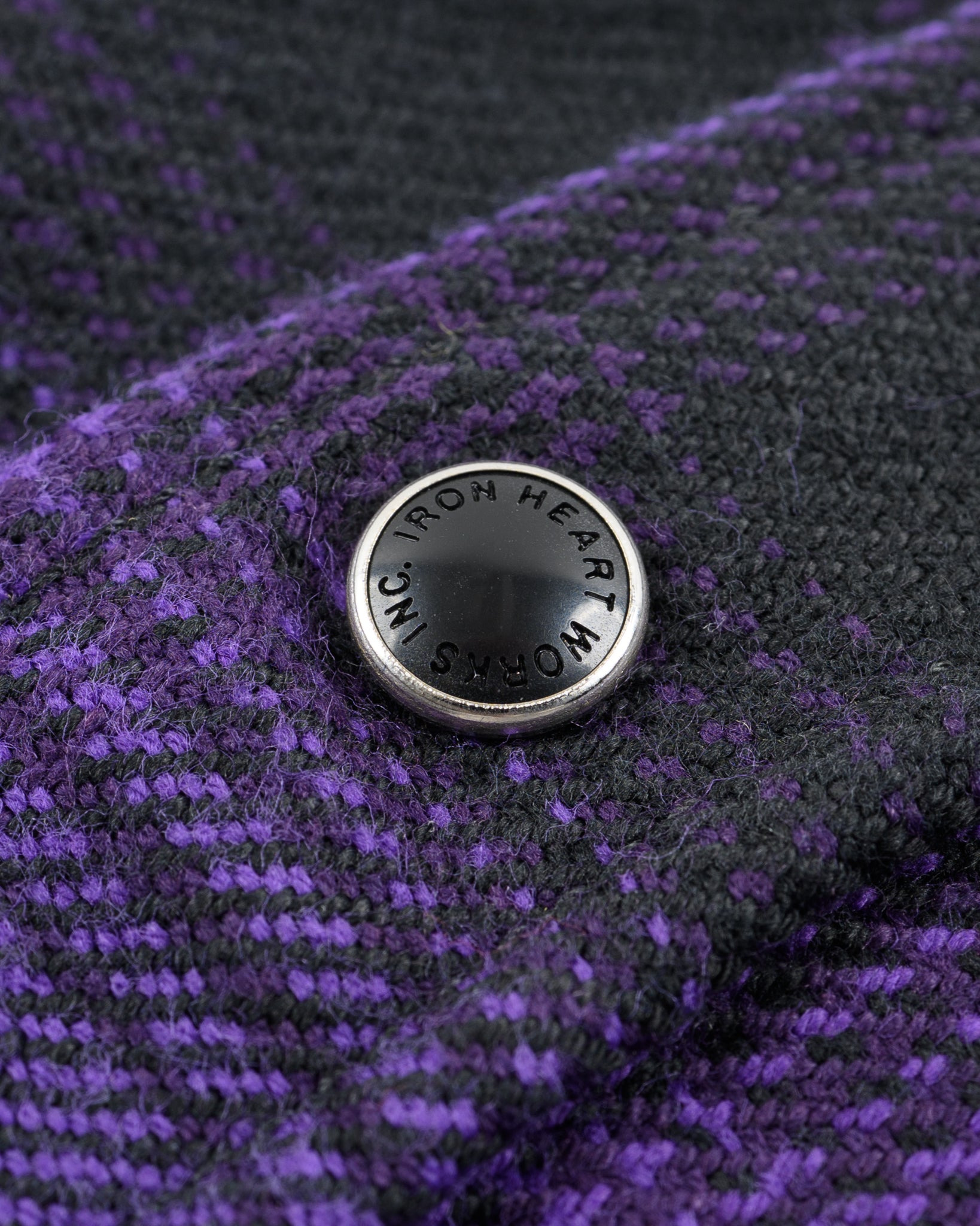 IHSH-264-PUR Ultra Heavy Flannel Ombré Check Western Shirt - Purple/Black - 15