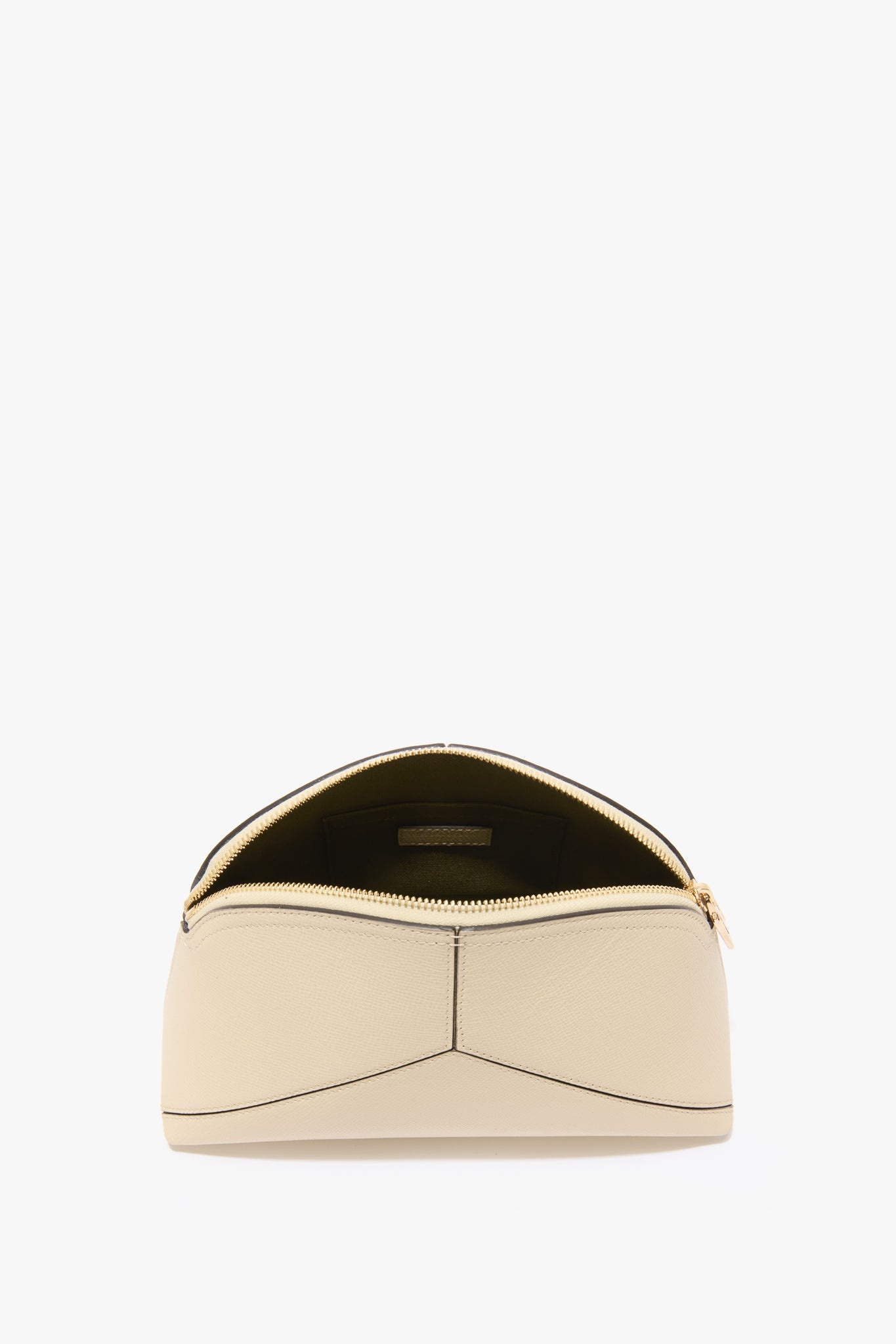 Victoria Large Travel Pouch In Ivory Grained Leather - 6