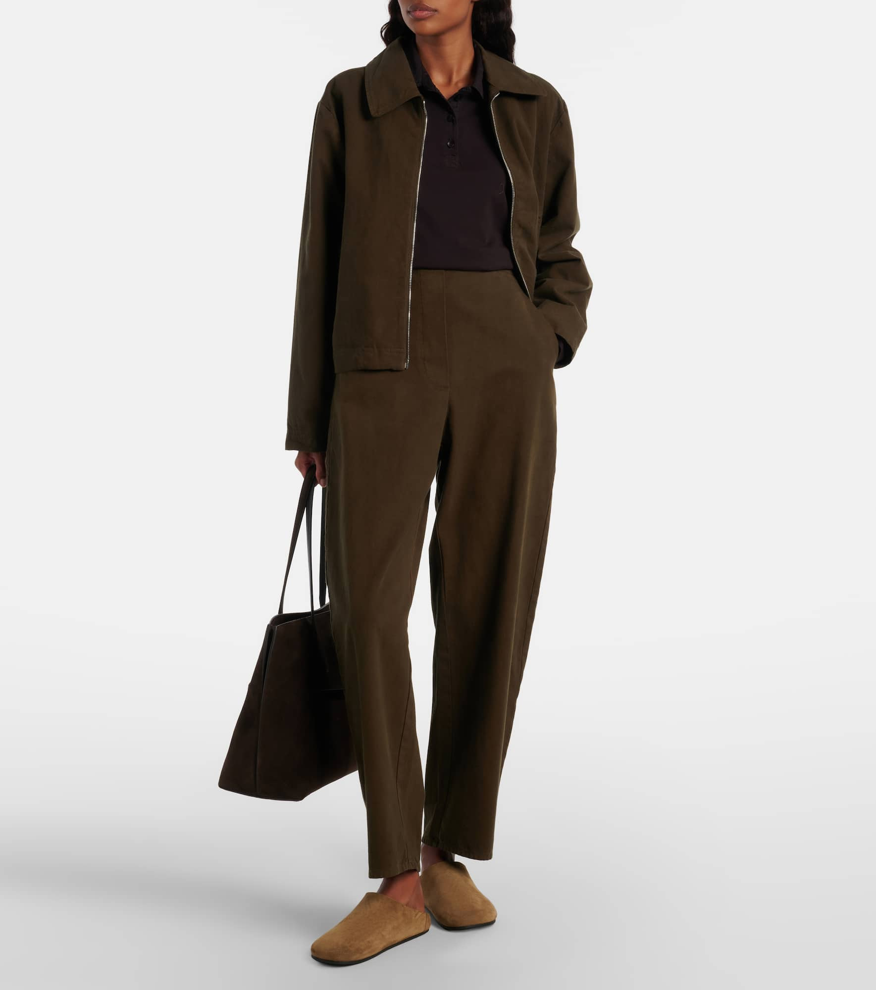 Chloe high-rise cotton canvas barrel-leg pants - 2