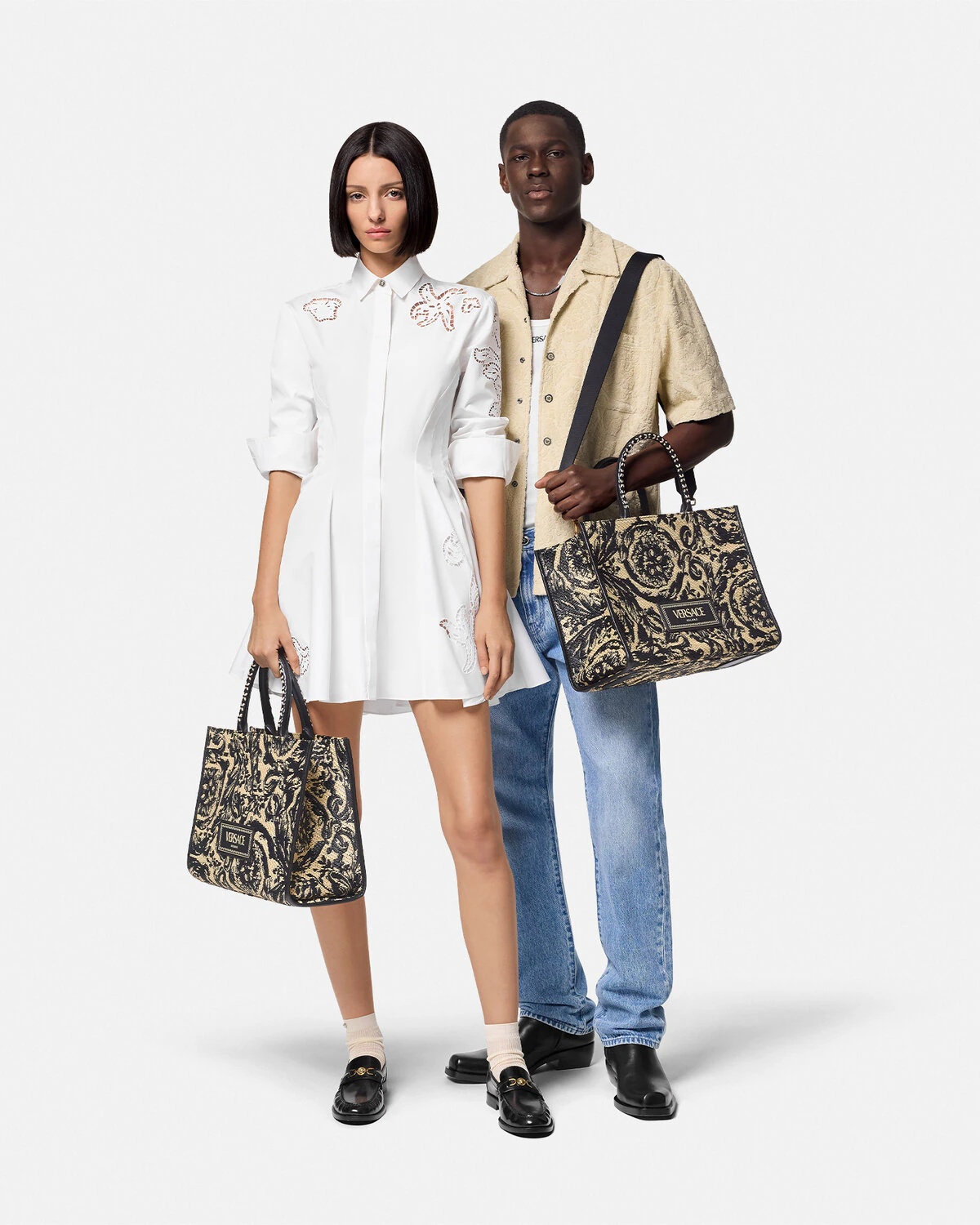 Barocco Athena Raffia Medium Tote Bag - 3