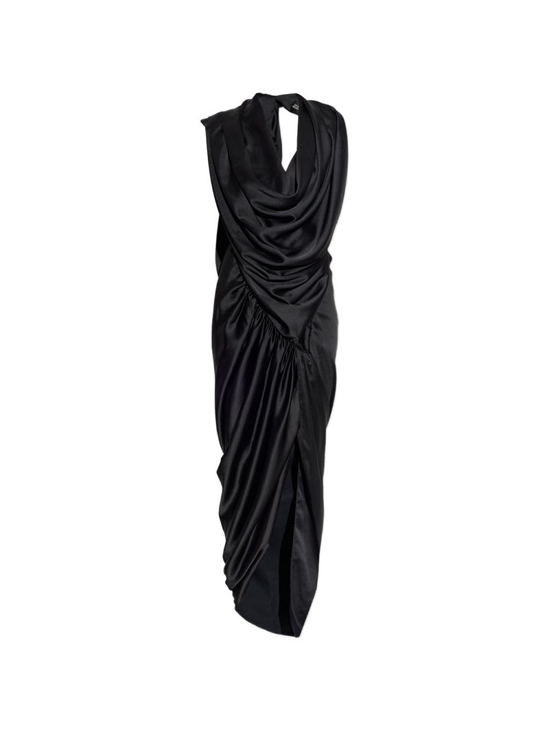 draped slit dress 1