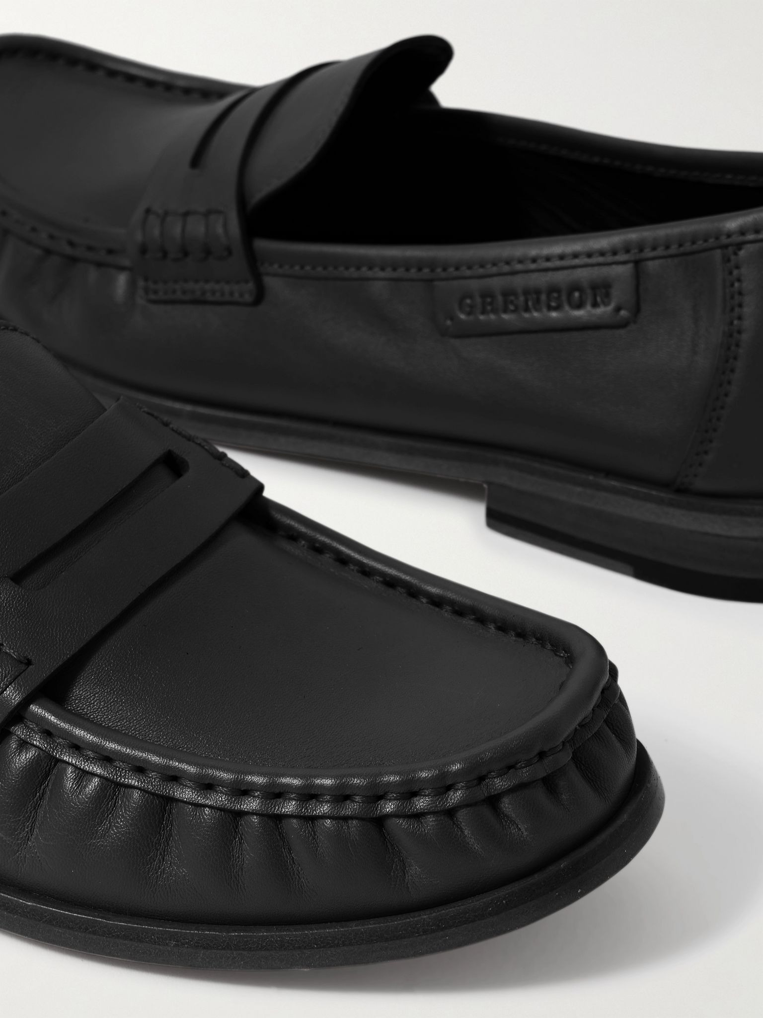Simeon Leather Penny Loafers Black - 5