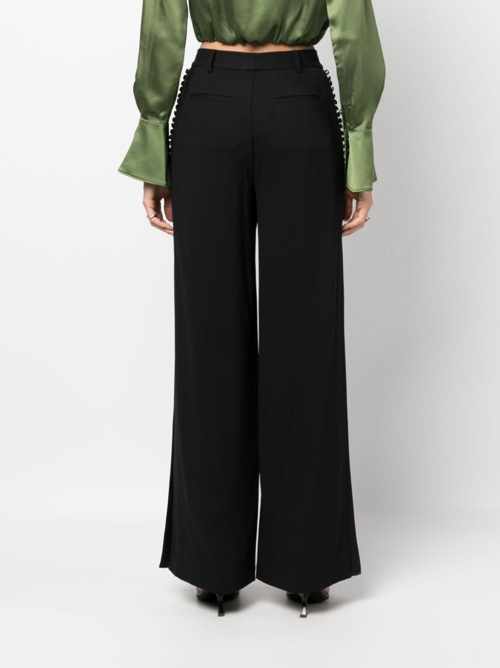 Blossom pleated wide-leg trousers - 4