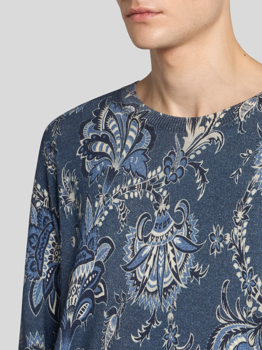 SILK AND CASHMERE SWEATER WITH MAXI FLOWERS - 3