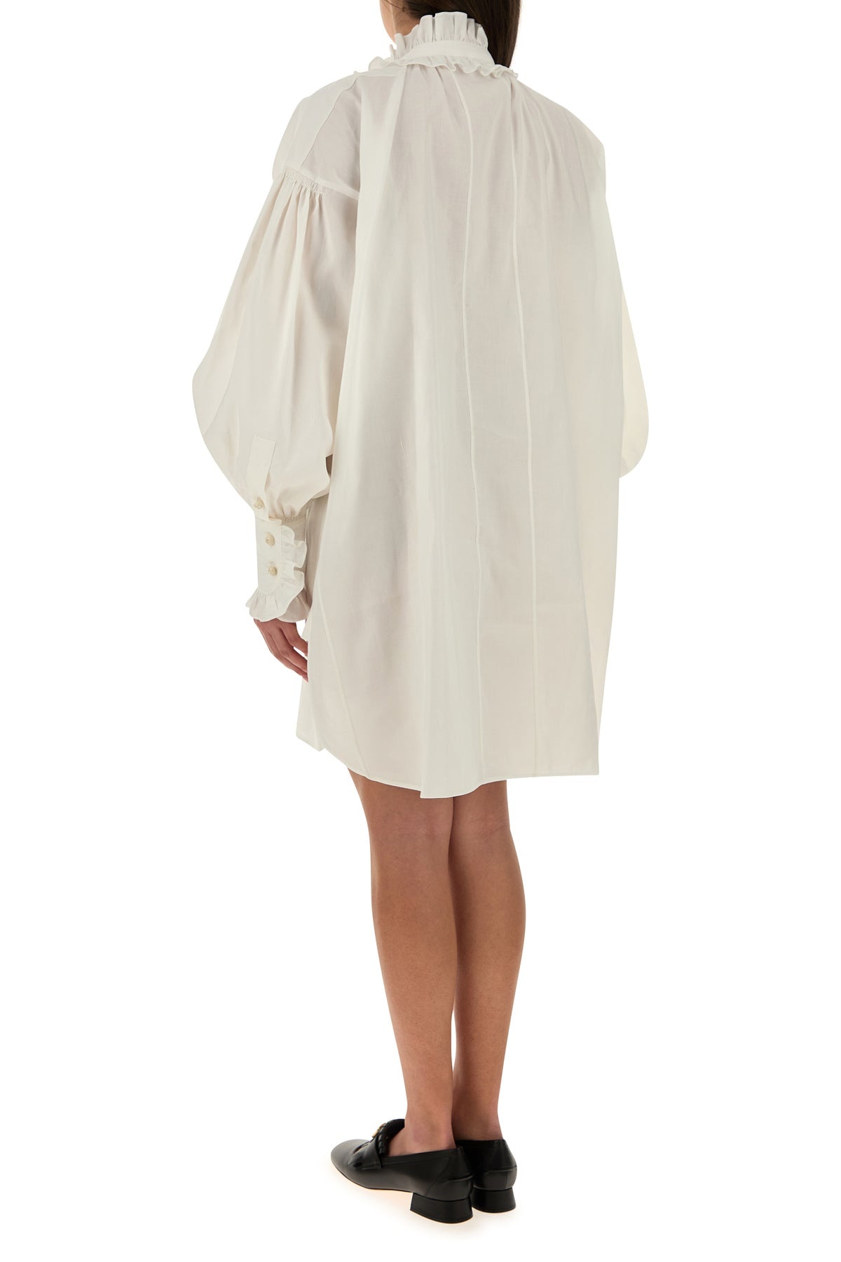 White cotton blend dress - 4