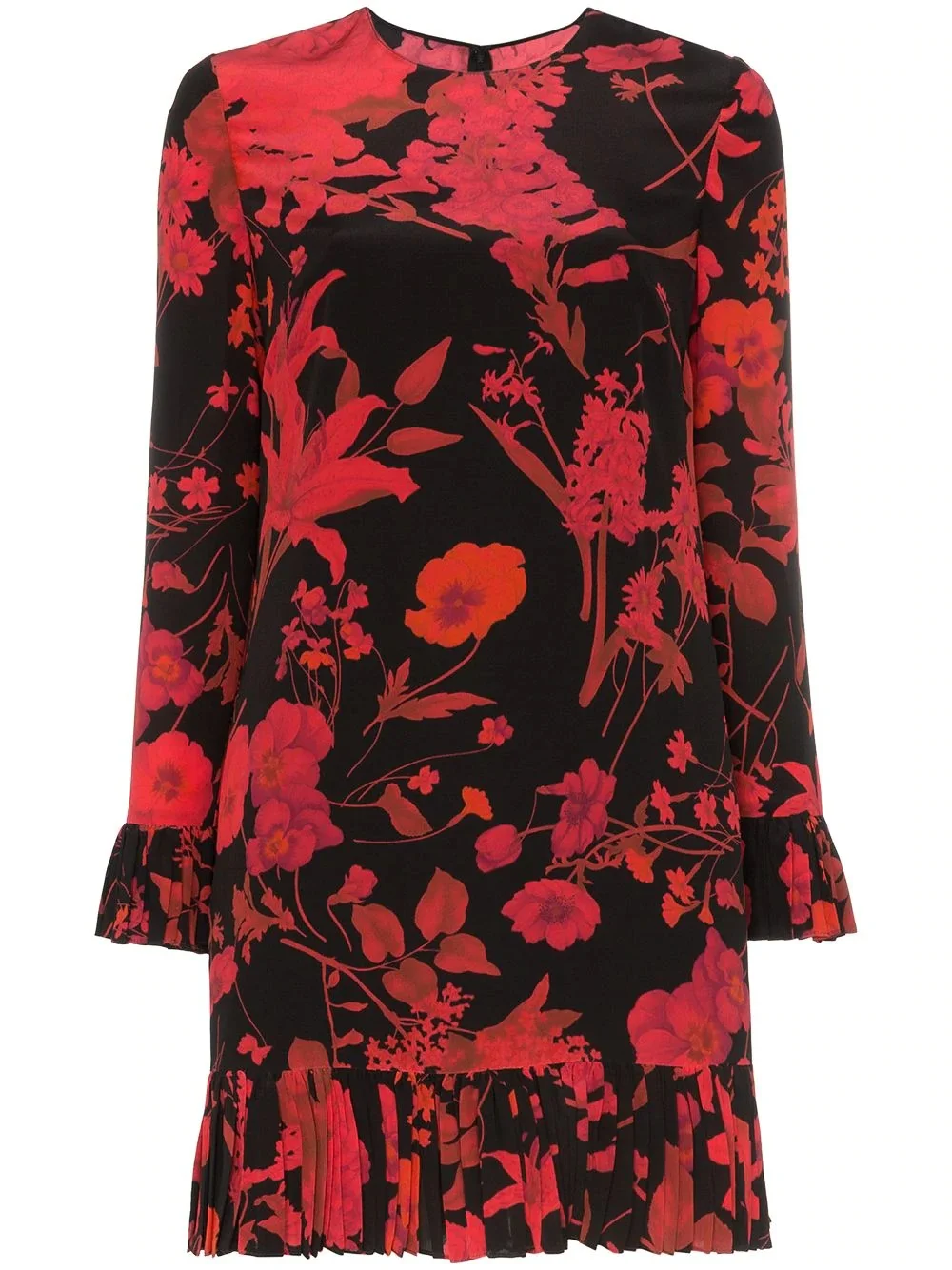 floral print long-sleeve minidress - 1