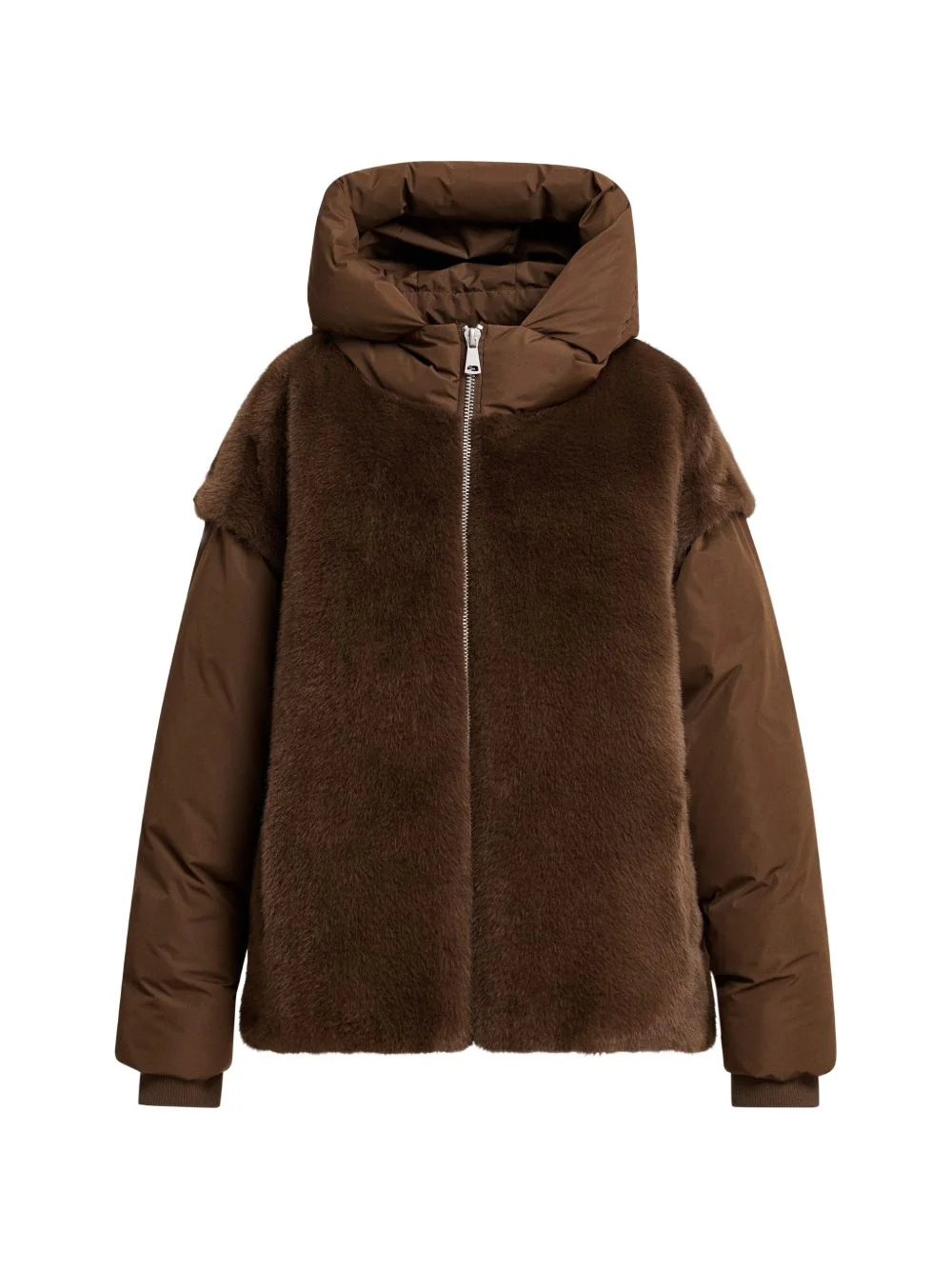 Kbeauty faux-fur panelled puffer jacket - 1
