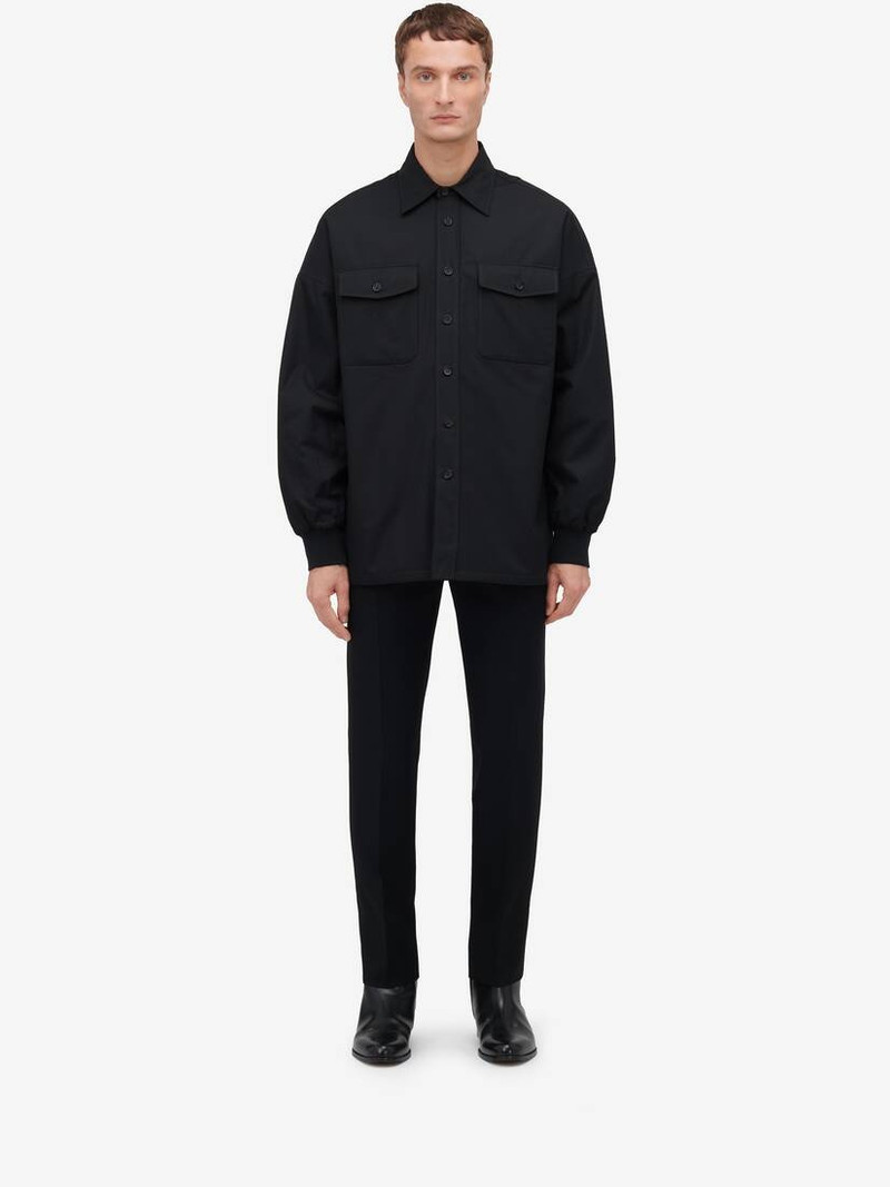 Alexander McQueen Men's Seal Logo Shirt in Black outlook