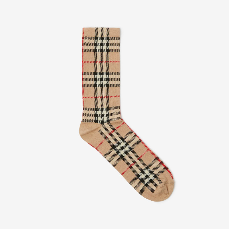 Vintage Check Intarsia Cotton Cashmere Blend Socks 1