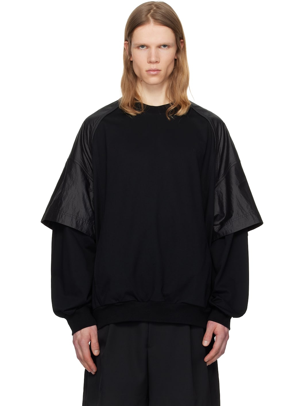 Juun. J Black Nylon Dual Layer Sweatshirt - 1