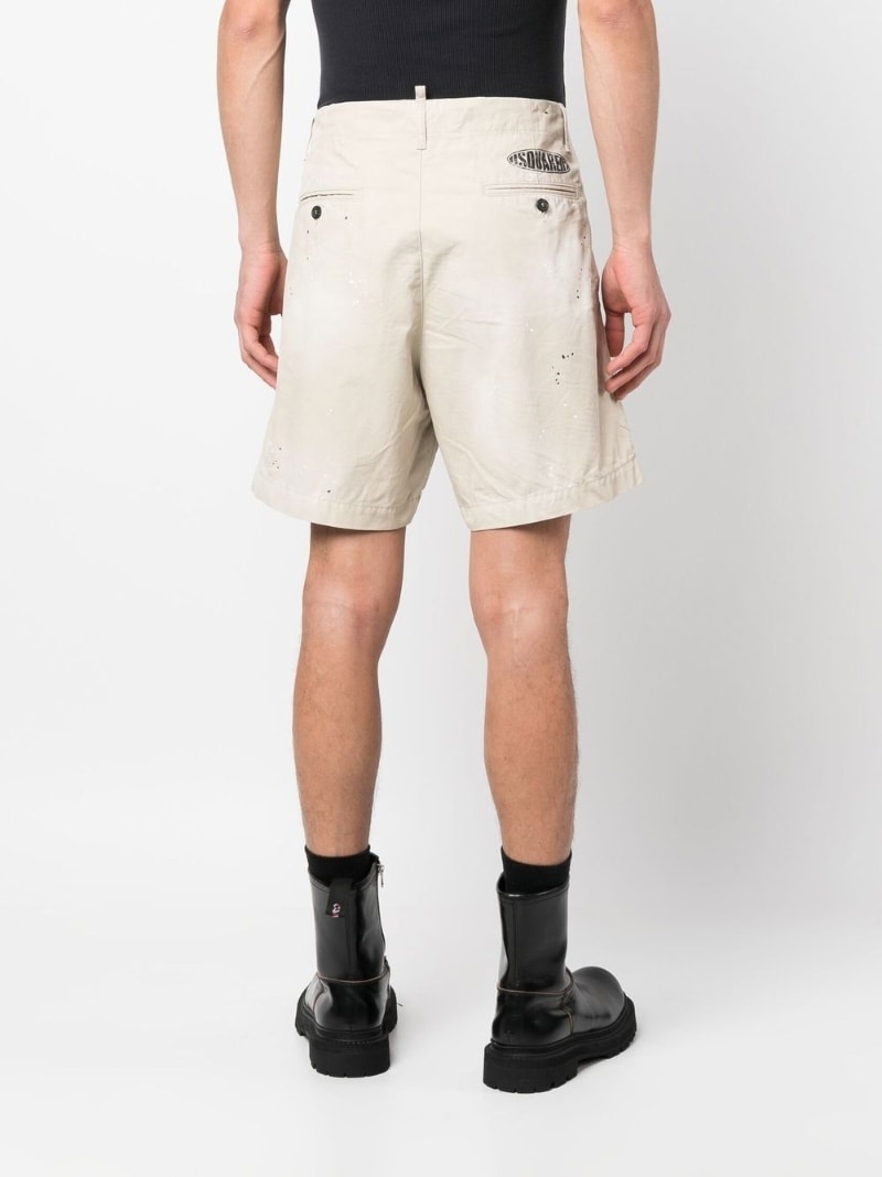 paint-splatter tailored shorts - 4