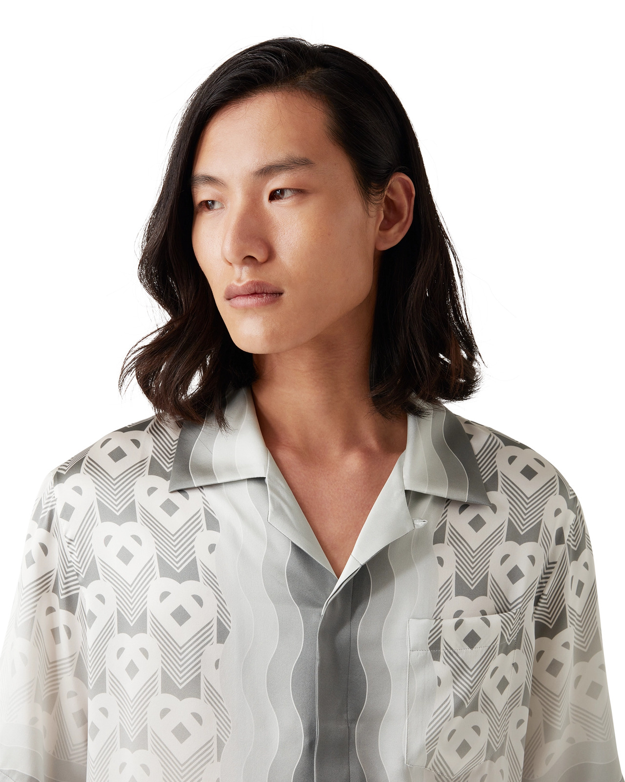 Gradient Heart Monogram Silk Shirt | Casablanca Paris - 5