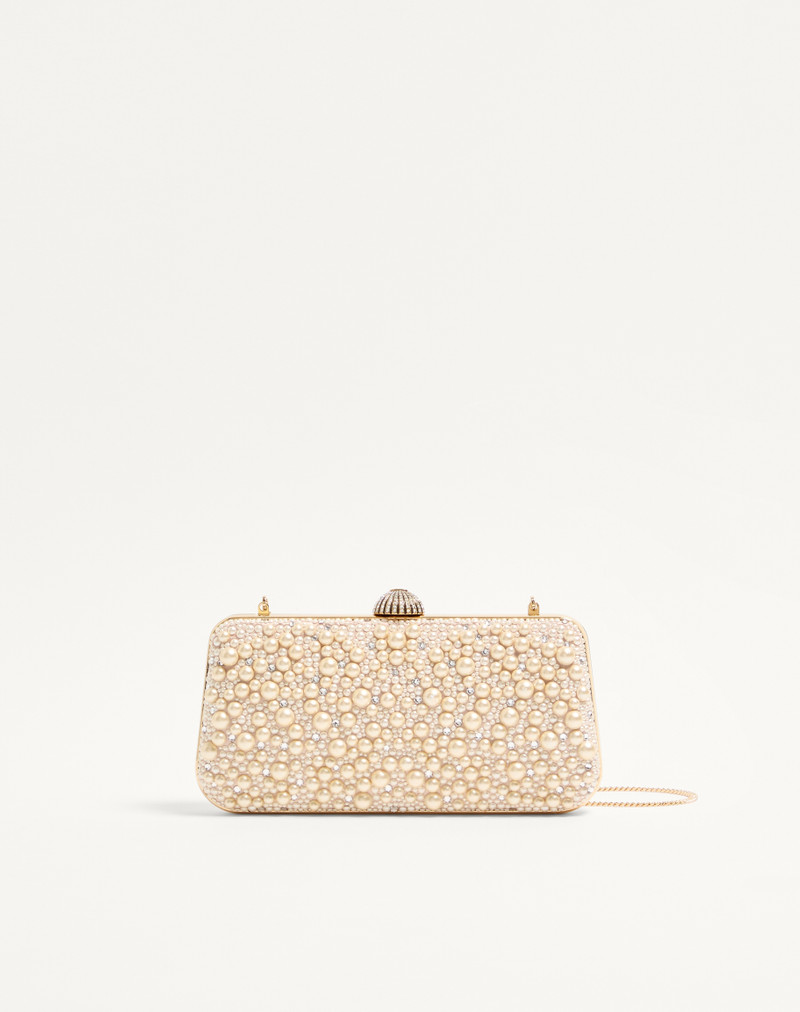 VALENTINO GARAVANI CARRY SECRETS MINAUDIERE WITH PEARLS AND RHINESTONES 1