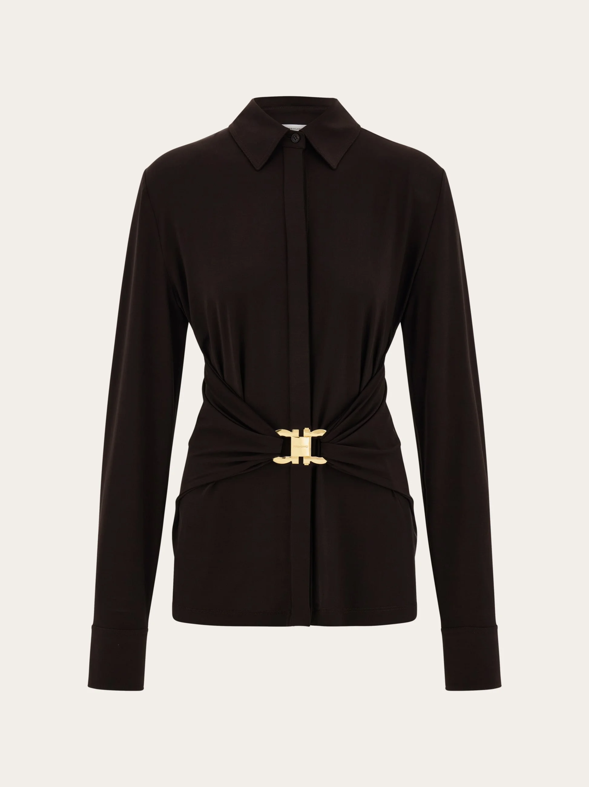 Viscose shirt with gathered waist - 1
