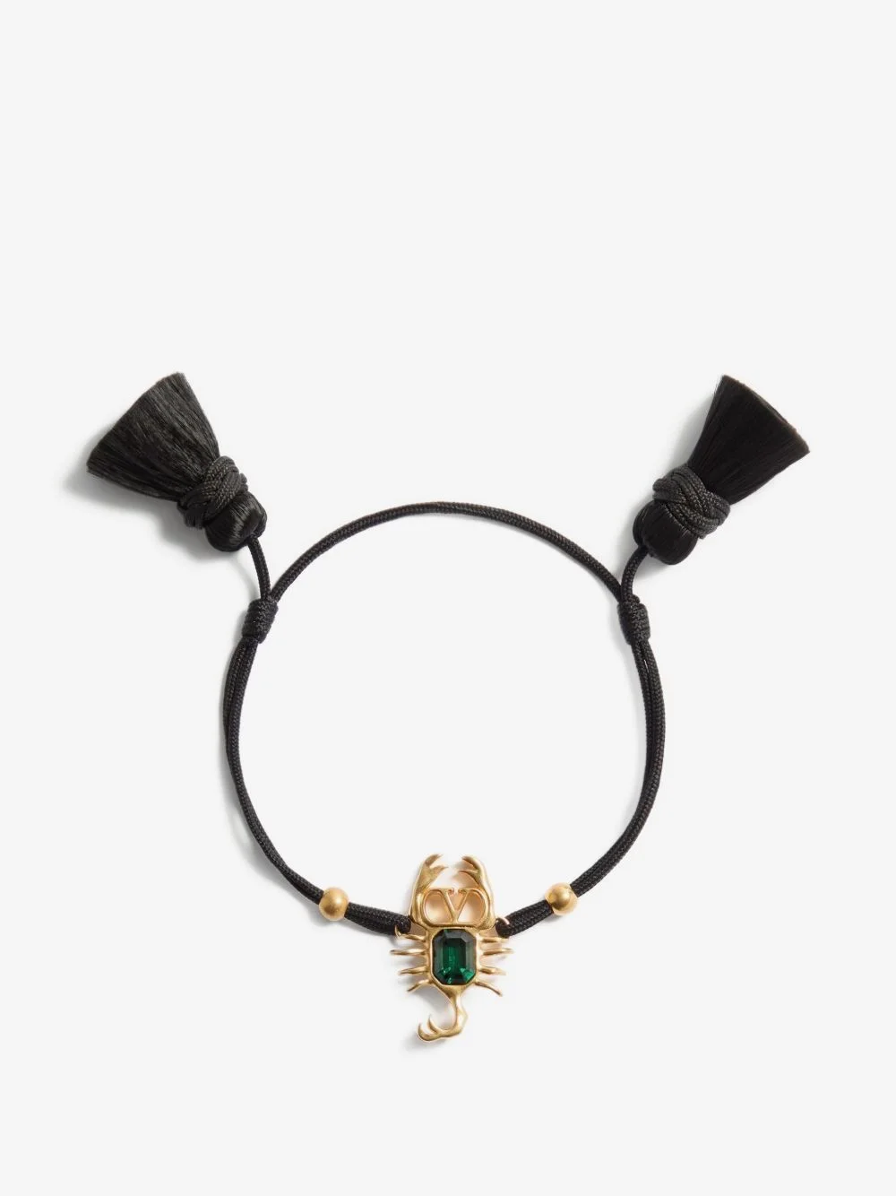 Gardienne bracelet in metal, crystal, and rope with tassels - 1