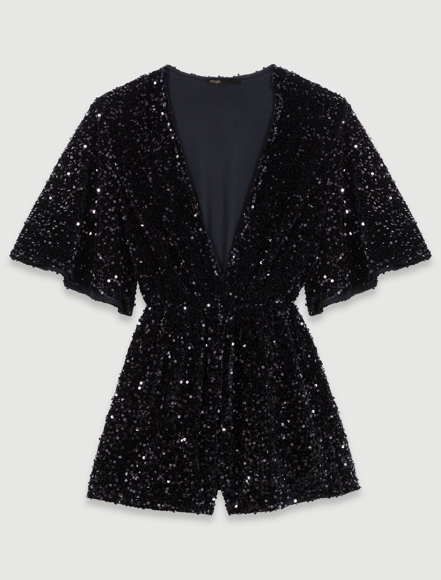 Sequinned velvet playsuit - 1