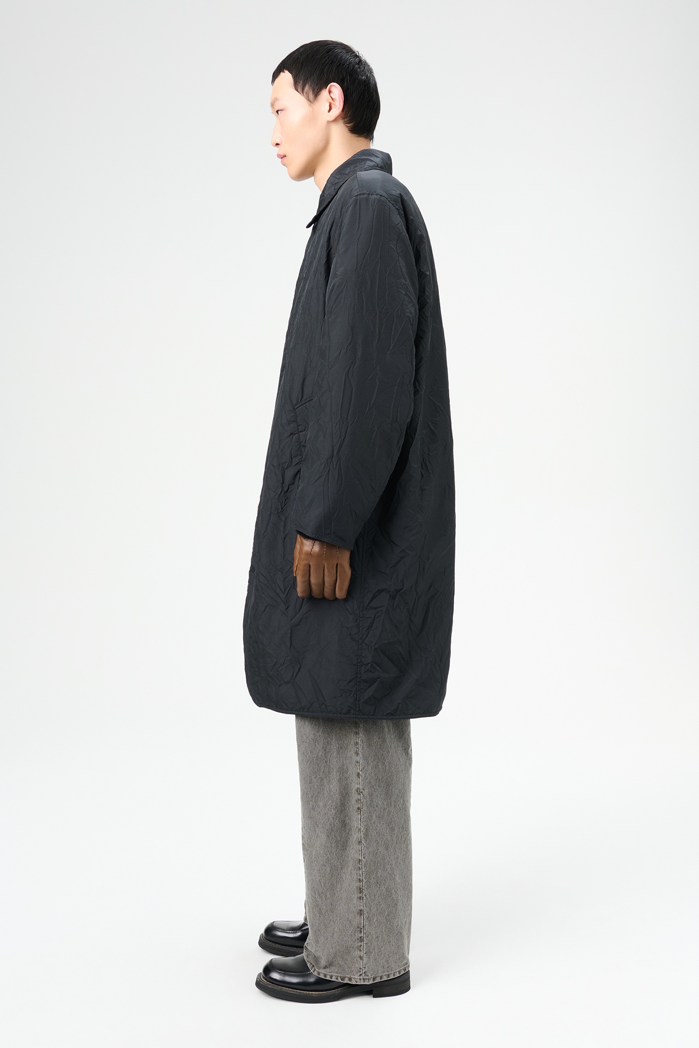 Blithe Coat Shining Black Crinkle Solaro - 4
