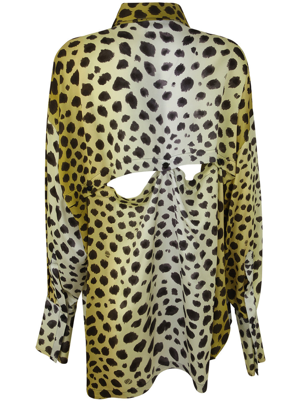The Attico Women Kota Cheetah Printed Fluid Satin Shirt - 2