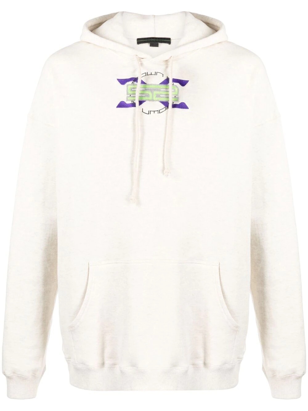 logo-print cotton hoodie - 1