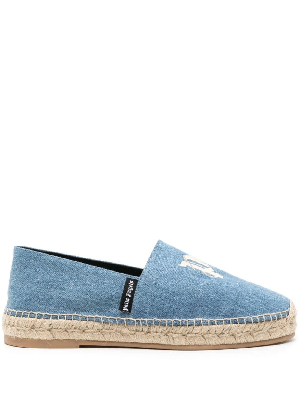 logo-embroidered denim espadrilles - 1
