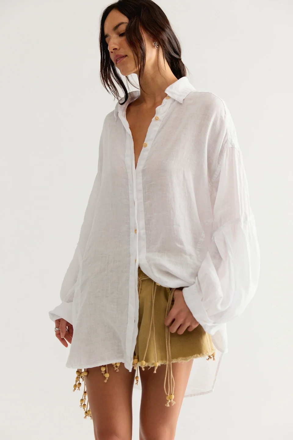 Selene Button Down Linen Shirt - 1