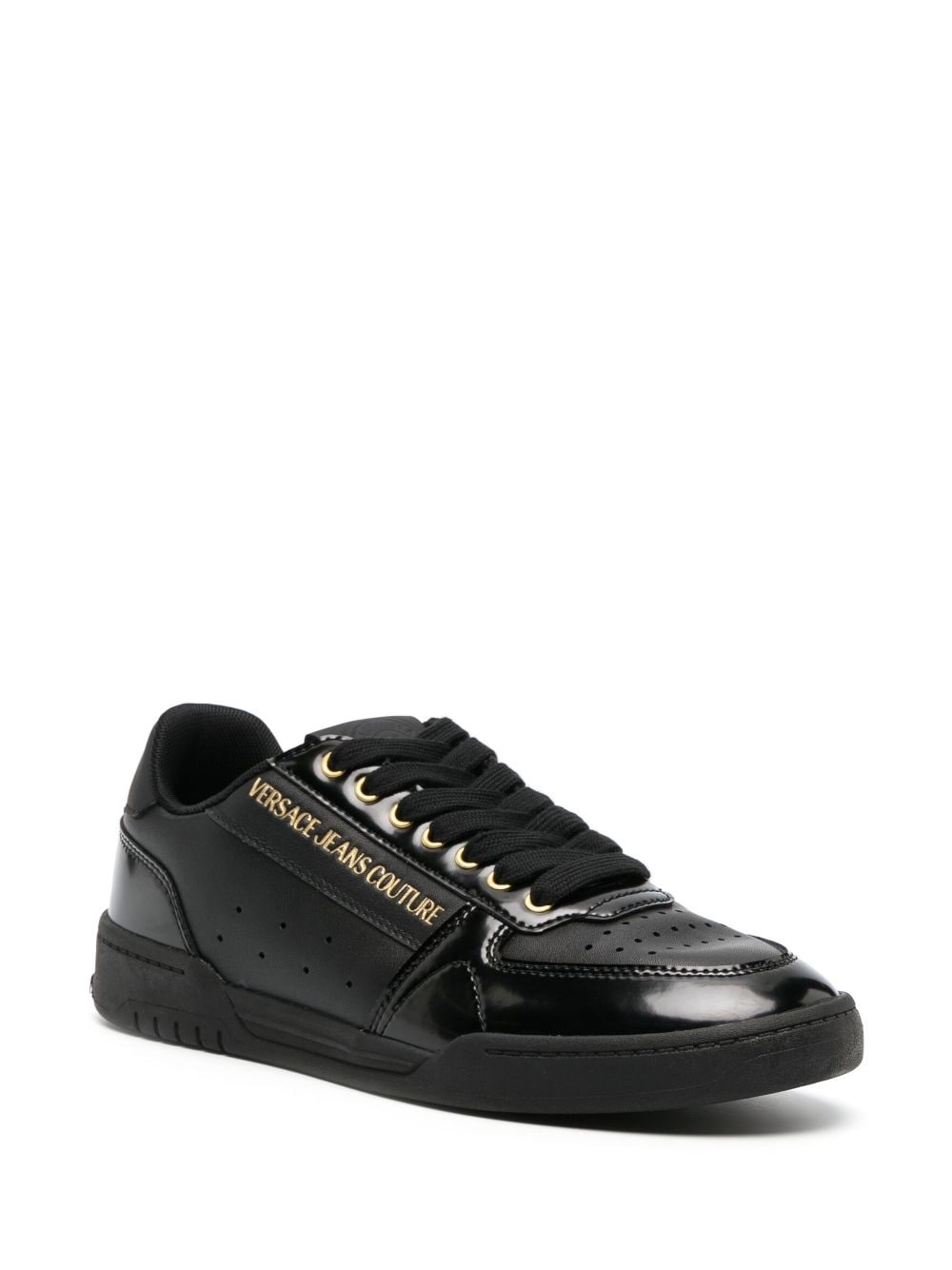 logo-debossed leather sneakers - 2