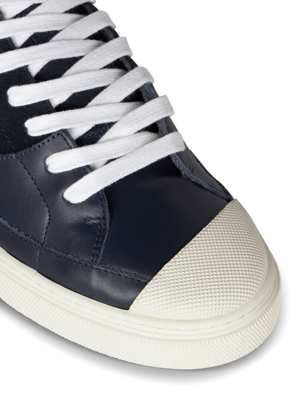 panelled leather sneakers - 3