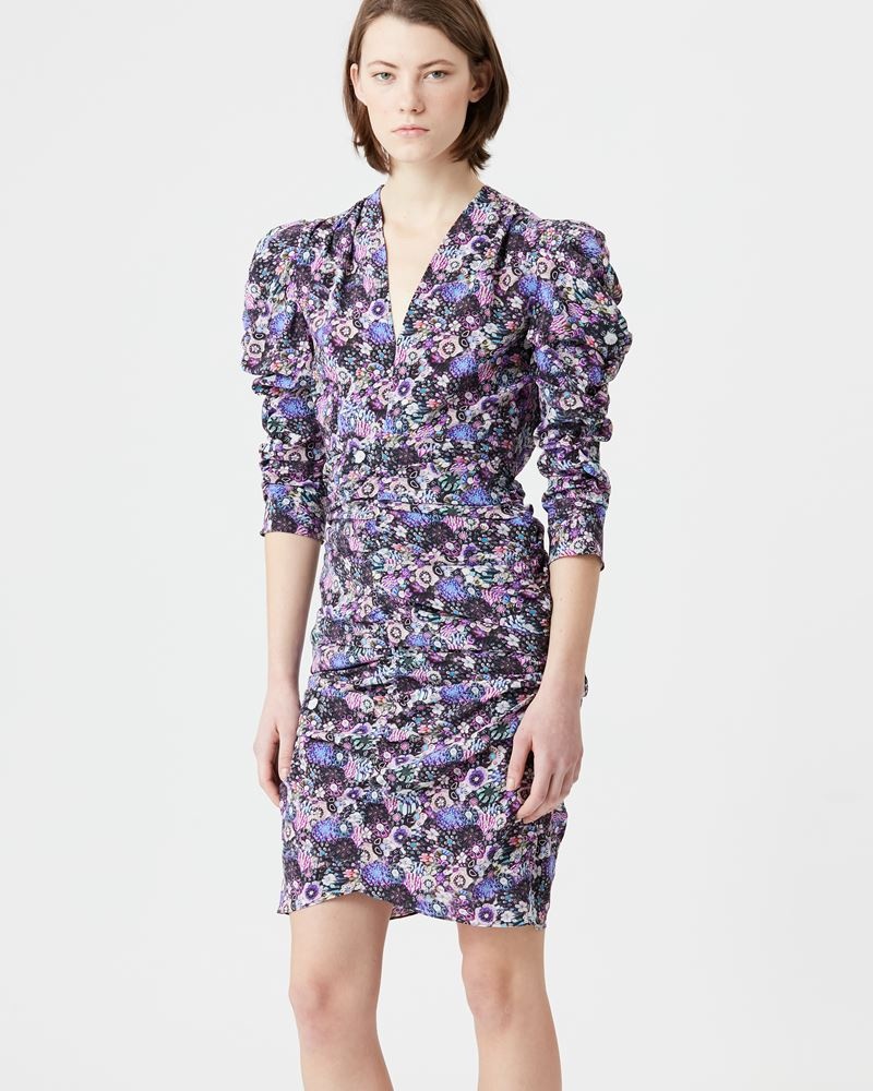 CÉLINA FLORAL SILK MINI DRESS - 4