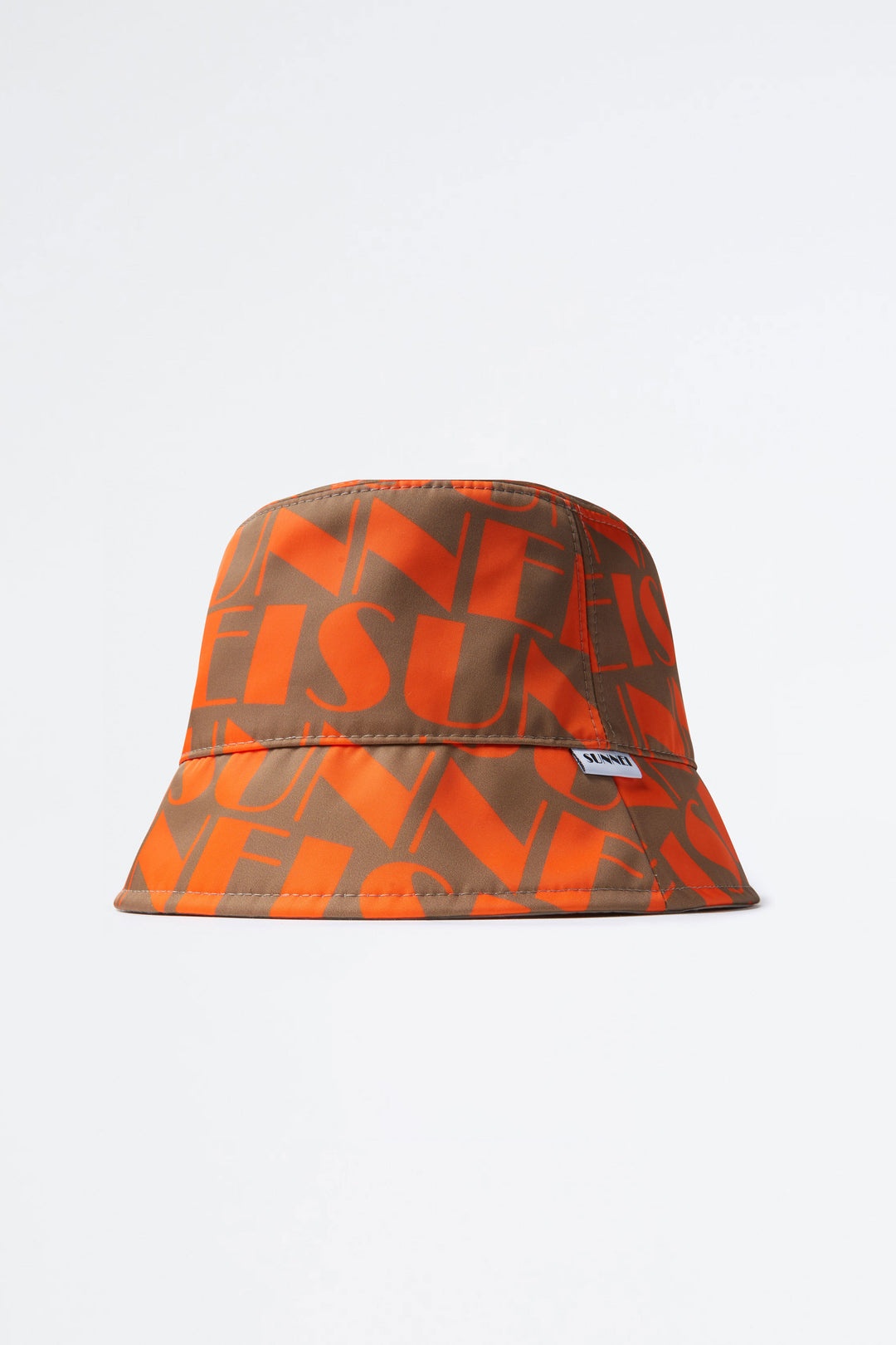 REVERSIBLE ORANGE & BEIGE LOGO BUCKET HAT - 1