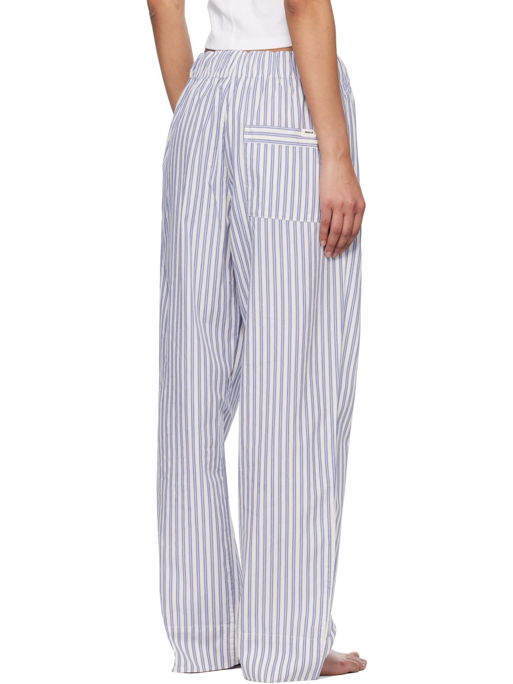 White & Blue Poplin Pyjama Pants - 3