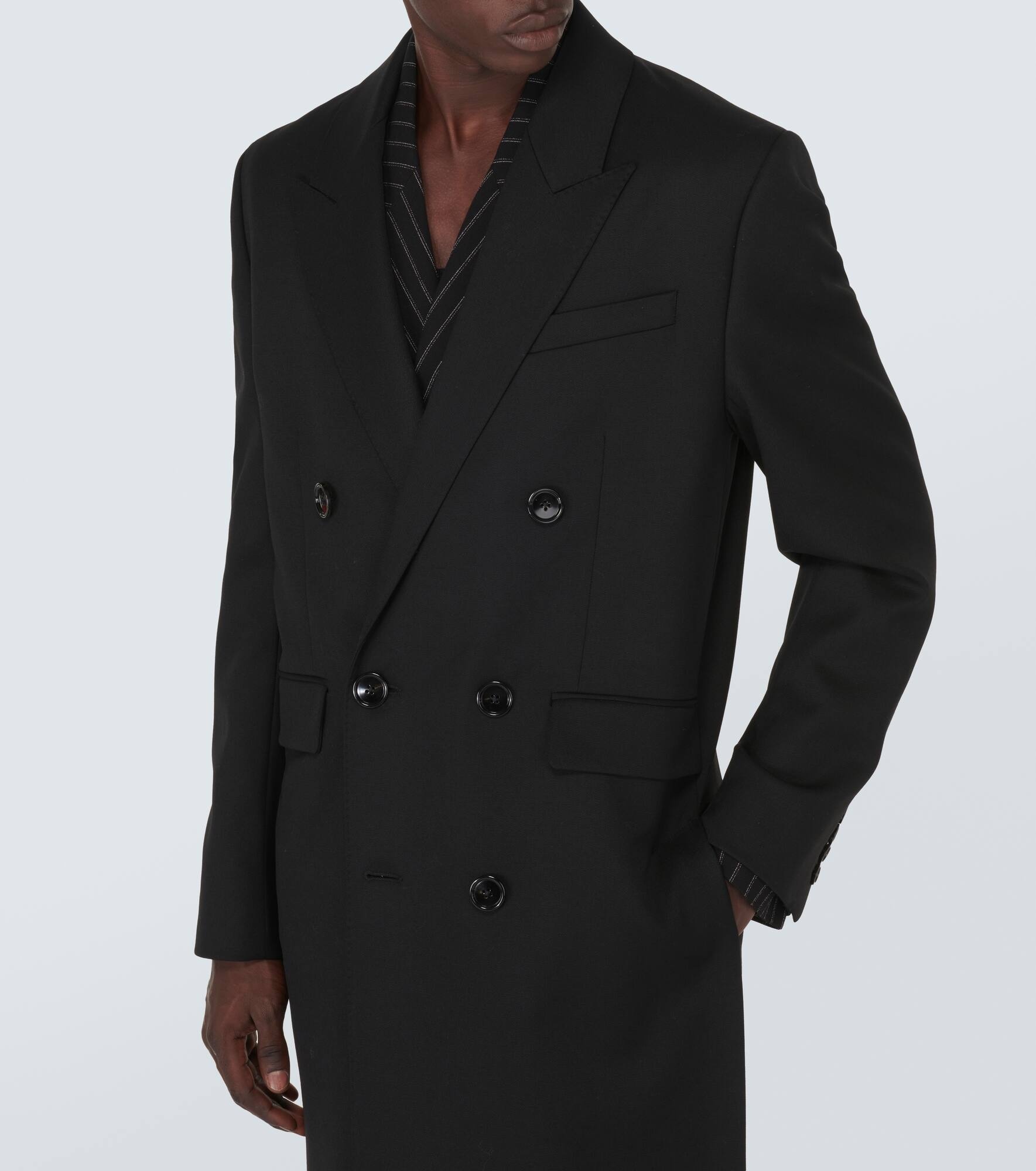 Double-breasted wool coat - 6