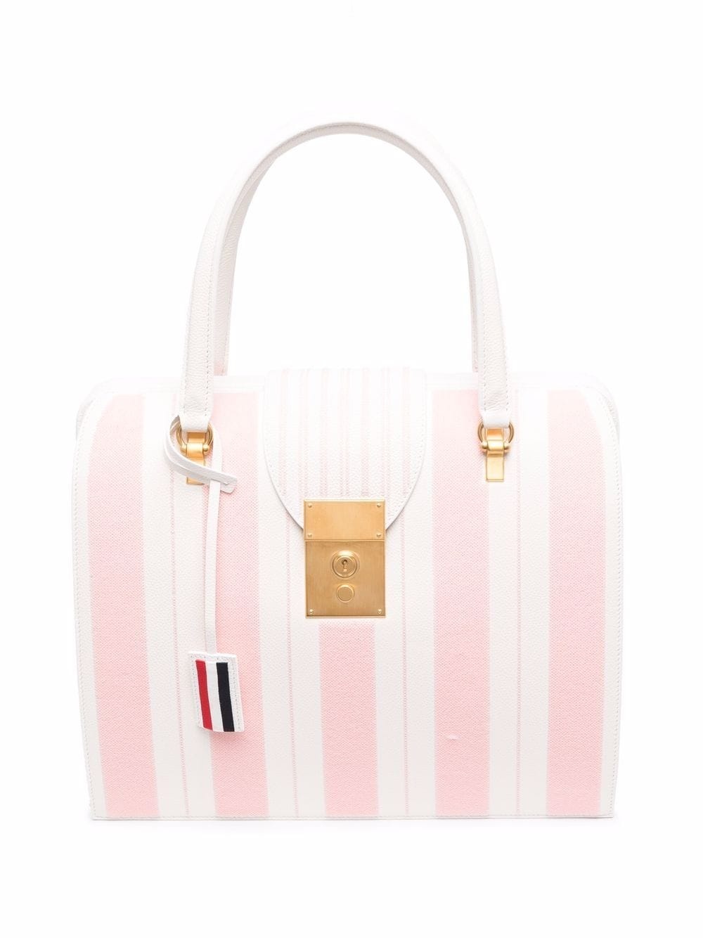 vertical-stripe print tote bag - 1