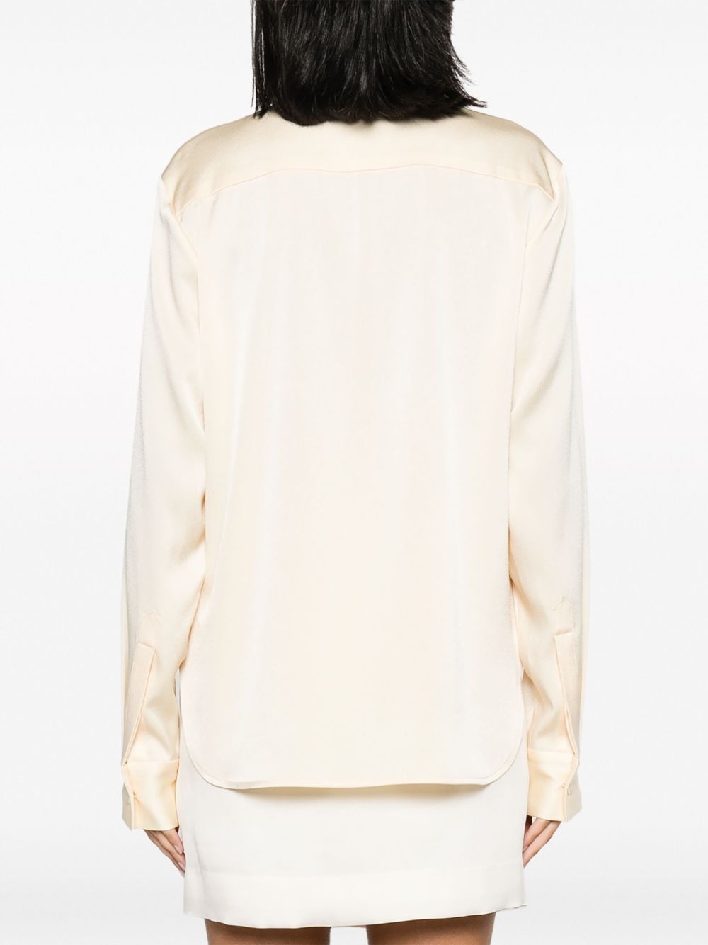 pussy bow-collar satin blouse - 4