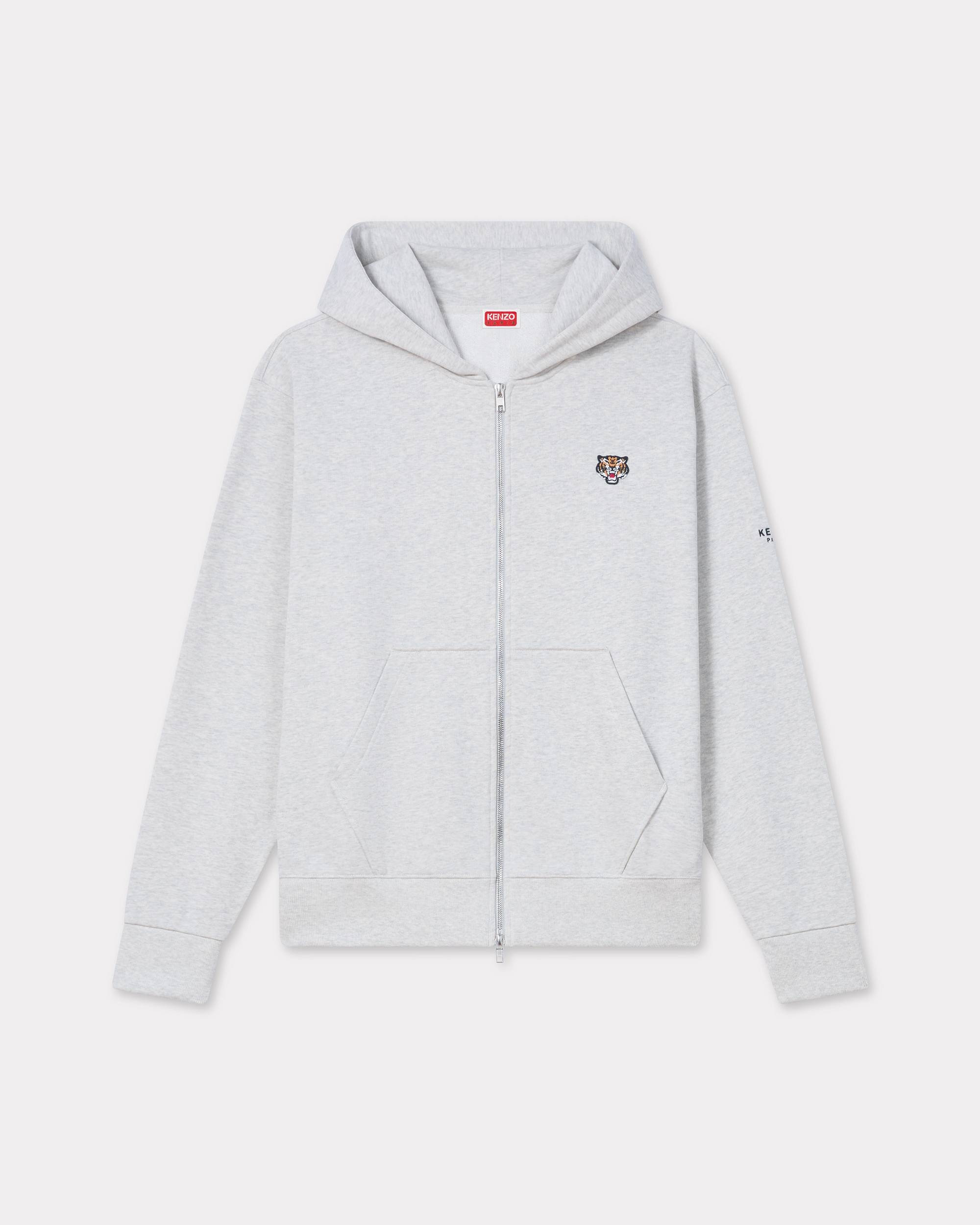 'Lucky Tiger' embroidered zip-up hoodie - 1