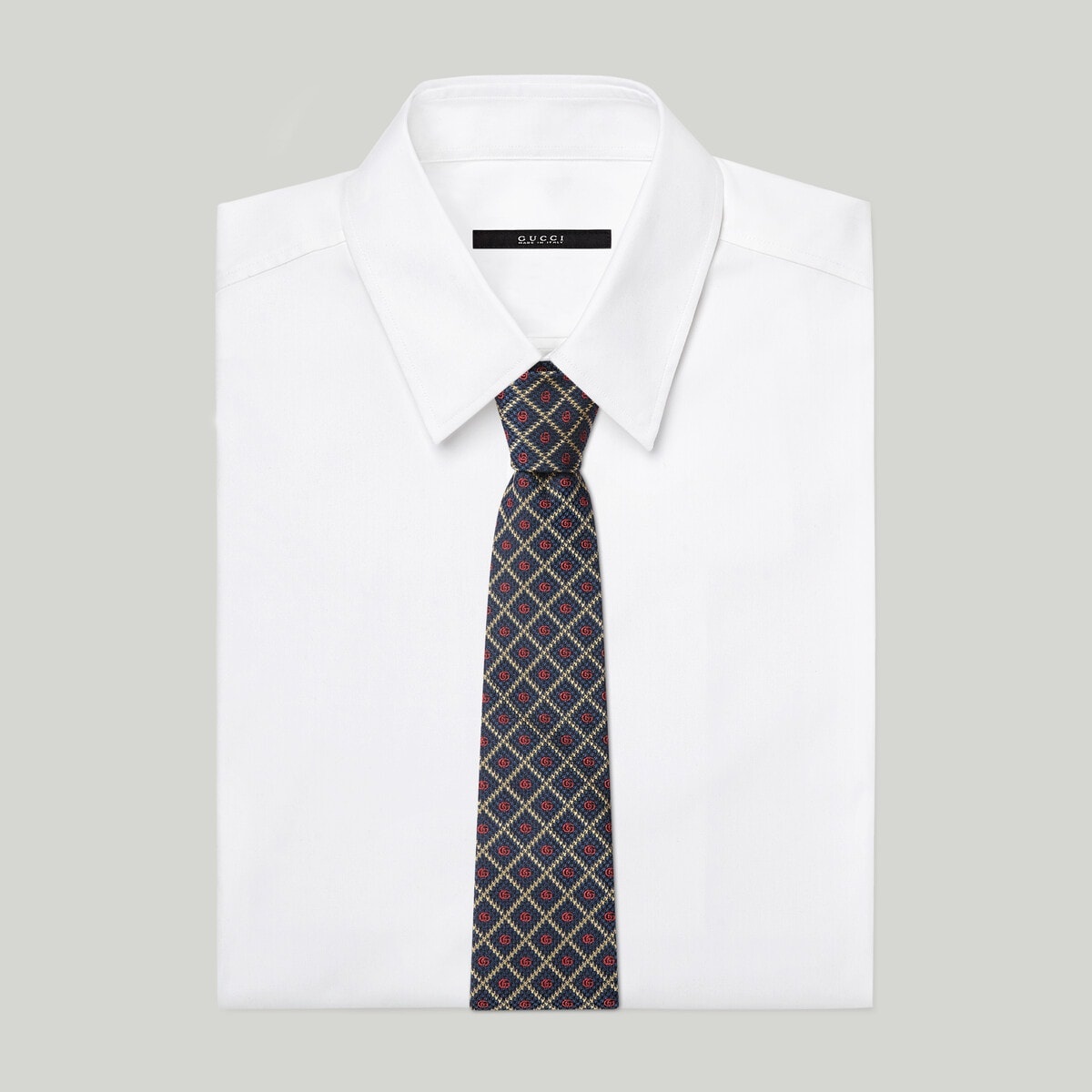 Double G check silk jacquard tie - 2