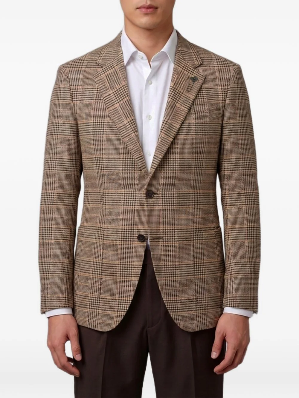 Prince of Wales check single-breasted blazer - 1