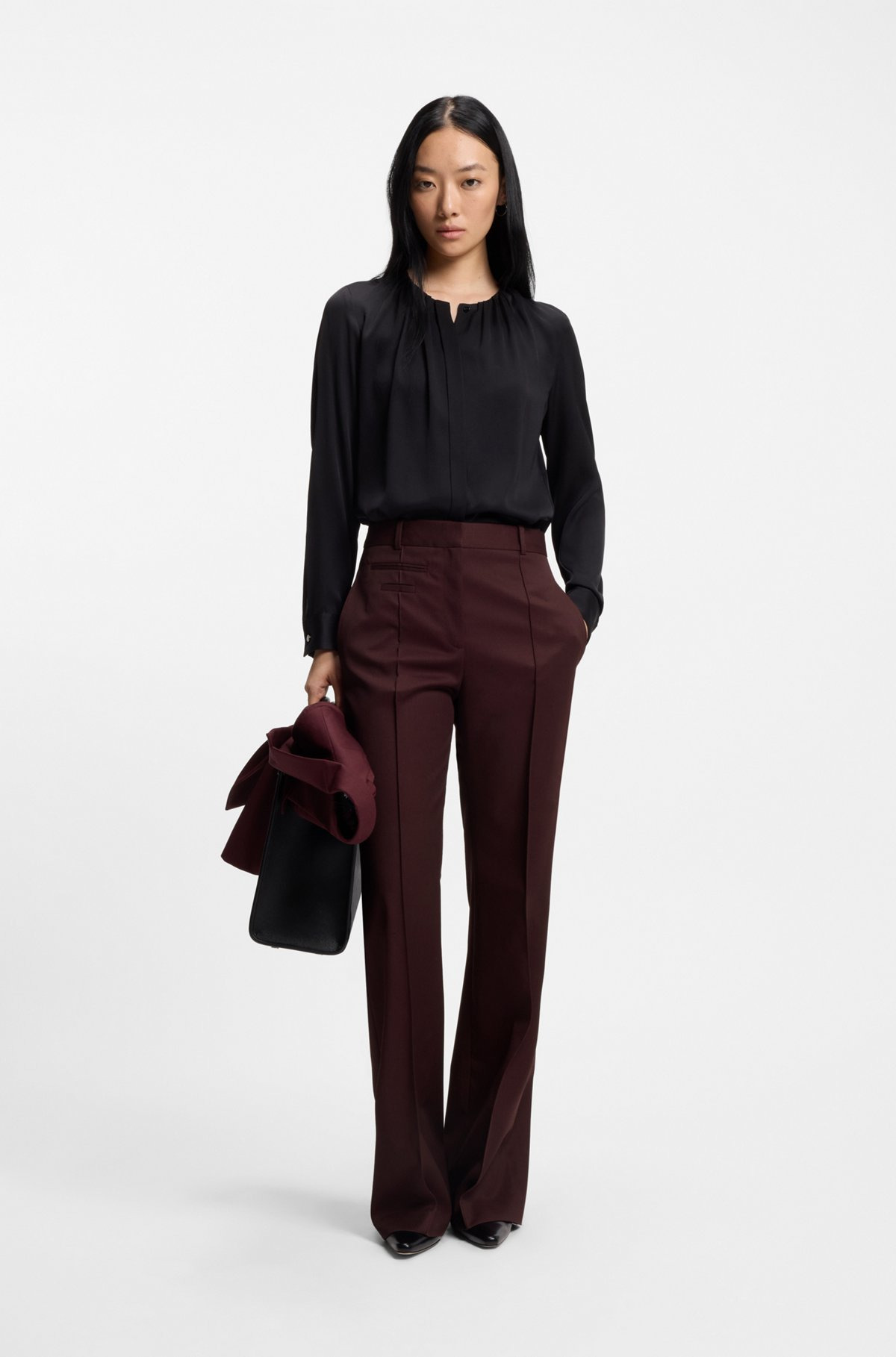 REGULAR-FIT TROUSERS IN VIRGIN-WOOL TWILL - 3