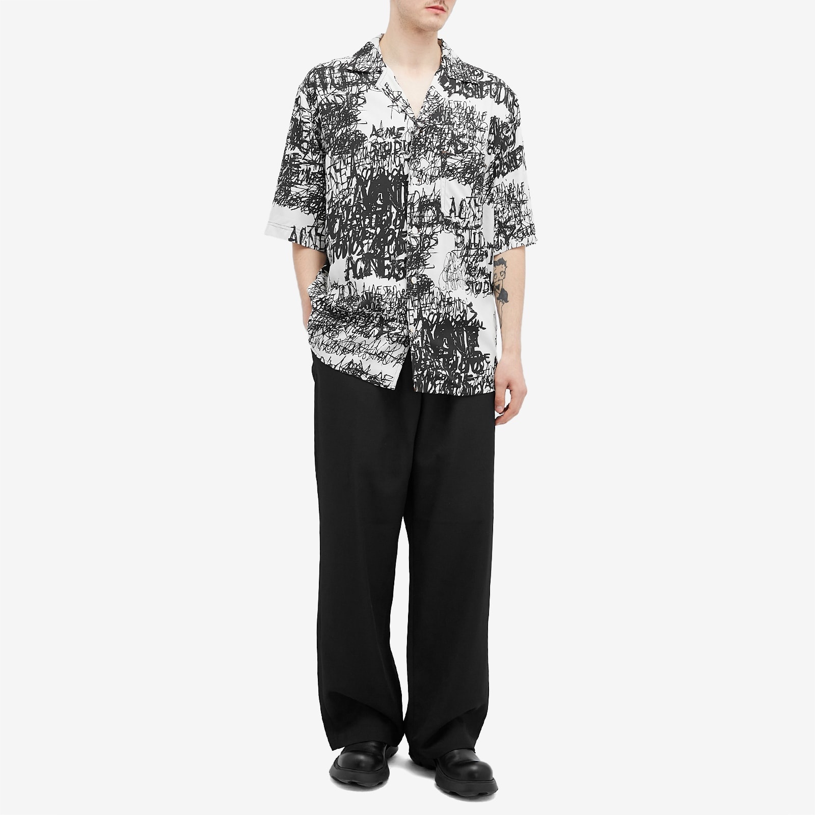 Acne Studios Sowen Chaos Print Short Sleeve Shirt - 4